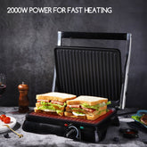 Tosti apparaat - Tosti ijzer - Contactgrill - Grill apparaat - 2000W - RVS - Aigostar •